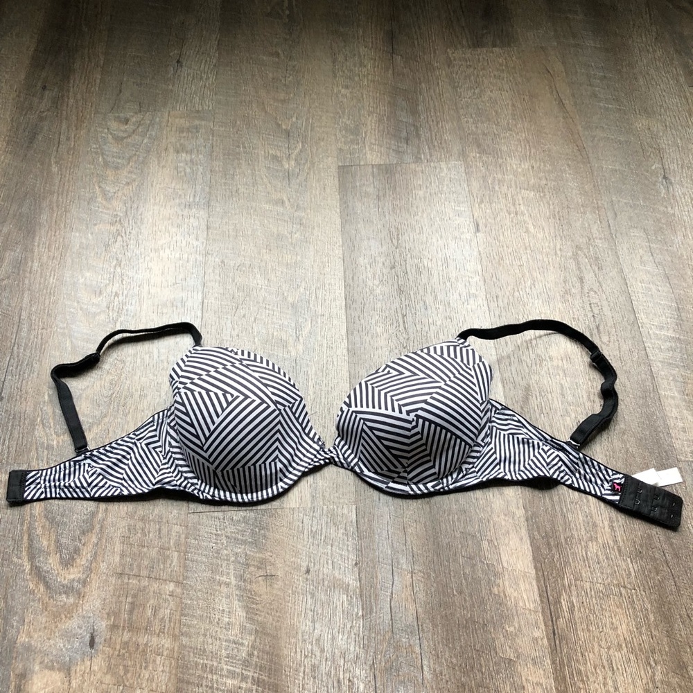 PINK Black and White Bra